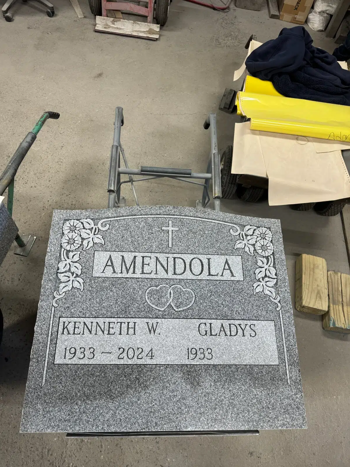 Granite (laser-engraved) Laser-Engraved Headstone hand-carved by Laser Headstone Guide in NJ — image 2